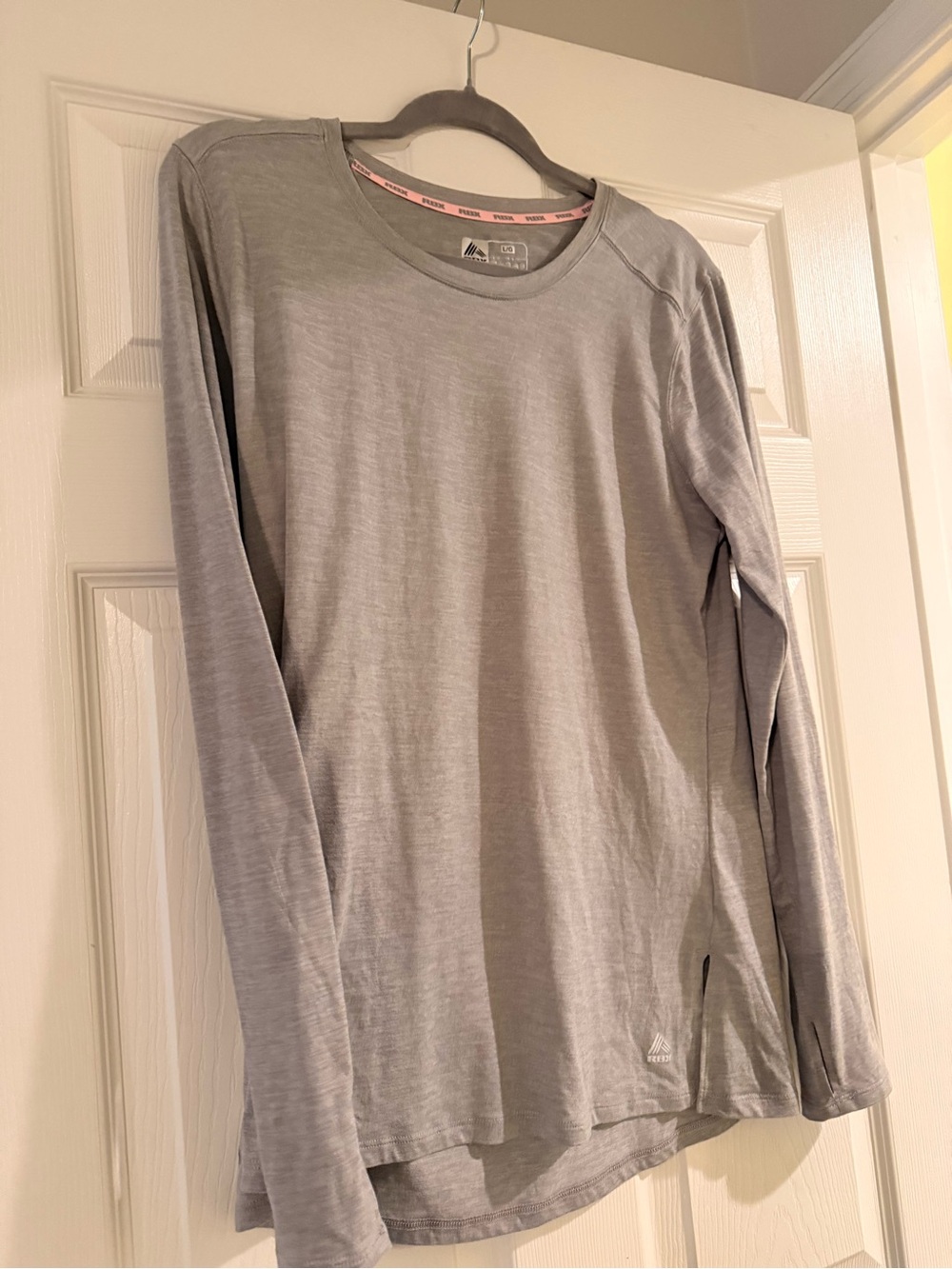RBX womens Long Sleeve Performance Tee in Light Gray